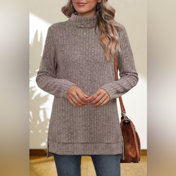 Gentle Slope High Low Thick Turtleneck Sweater - Picture 2 of 5